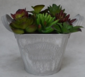 Square Zinc Planter w. Handle