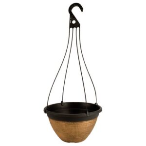 12" Woodrush Wicker Hanging Basket